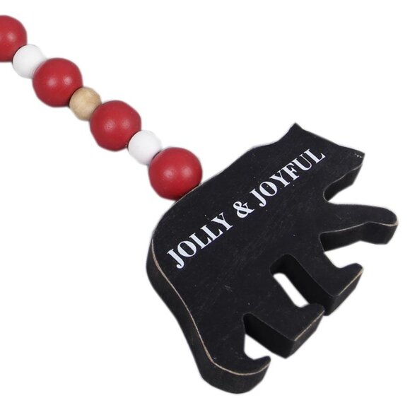 3-Piece Wood Wall Garland Set with Festive Tassel, Beads, and Bears! - Picture 4 of 5